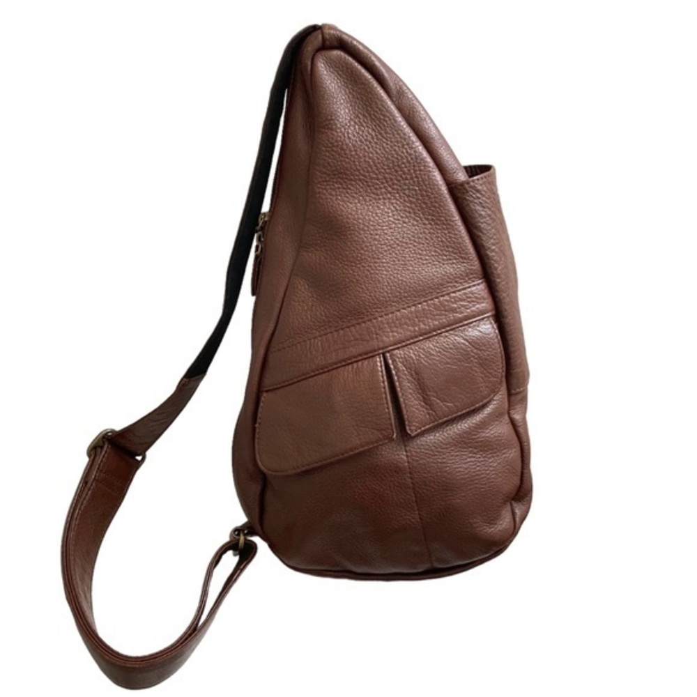 Ameribag brown leather healthy slingbag unisex beautiful